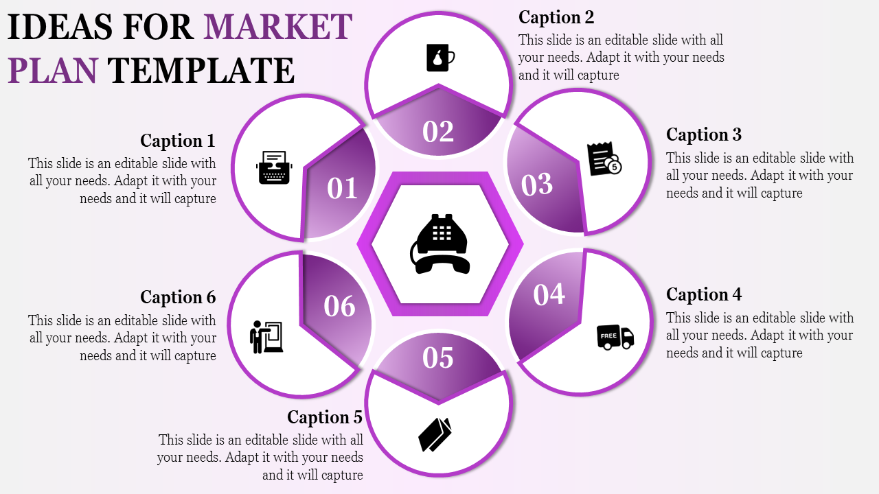 Free - Market plan template with circle and hexagone shapes	
